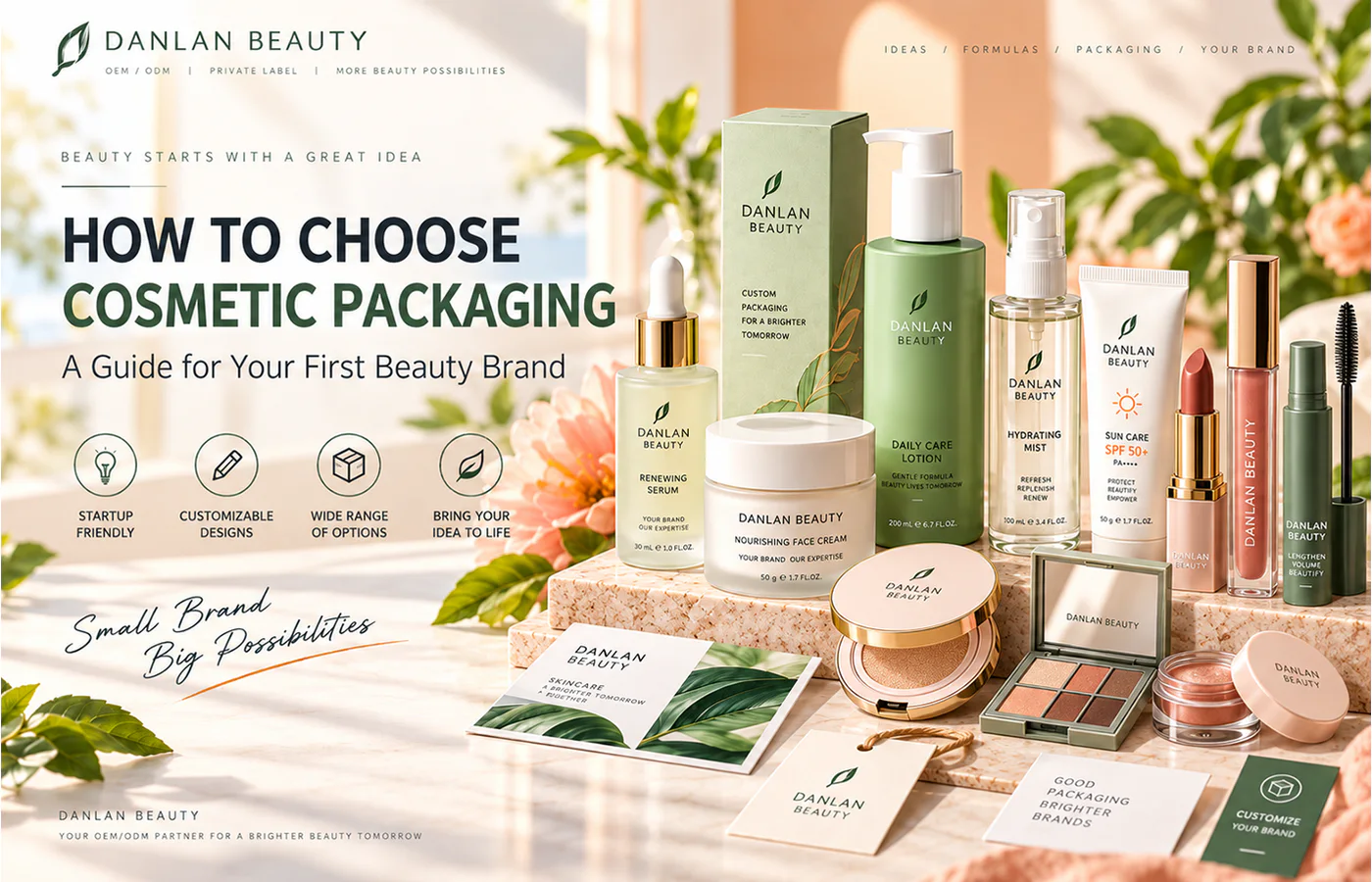 Cosmetic packaging guide for new private label skincare and makeup brands
