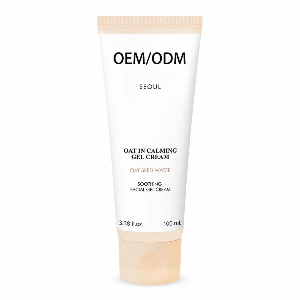 Oat Calming Gel Cream private label face cream product packaging on a white background