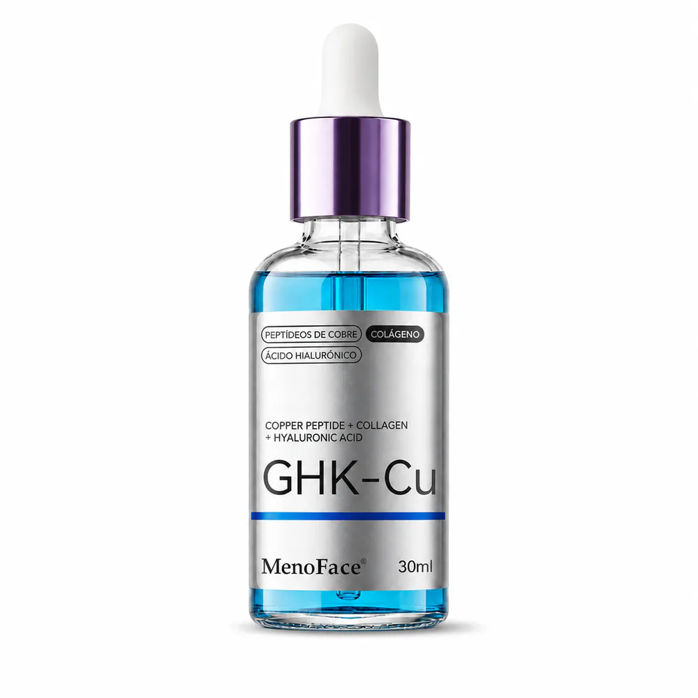 GHK-Cu Copper Peptide Facial Serum private label product on a white background