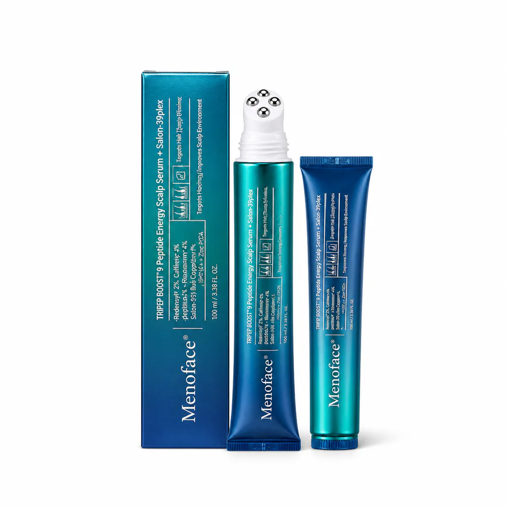 9-Peptide Energy Scalp Serum Roller private label product on a white background