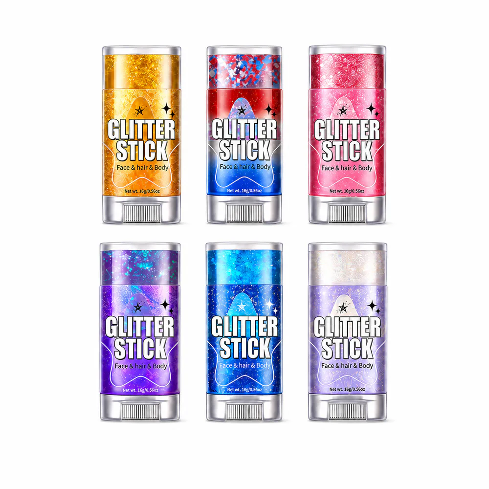 Festival Body Glitter Stick Set private label product on a white background