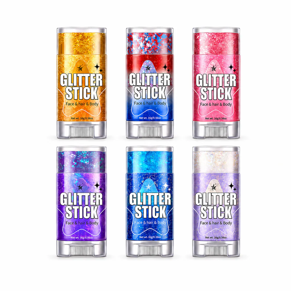 Festival Body Glitter Stick Set private label product on a white background